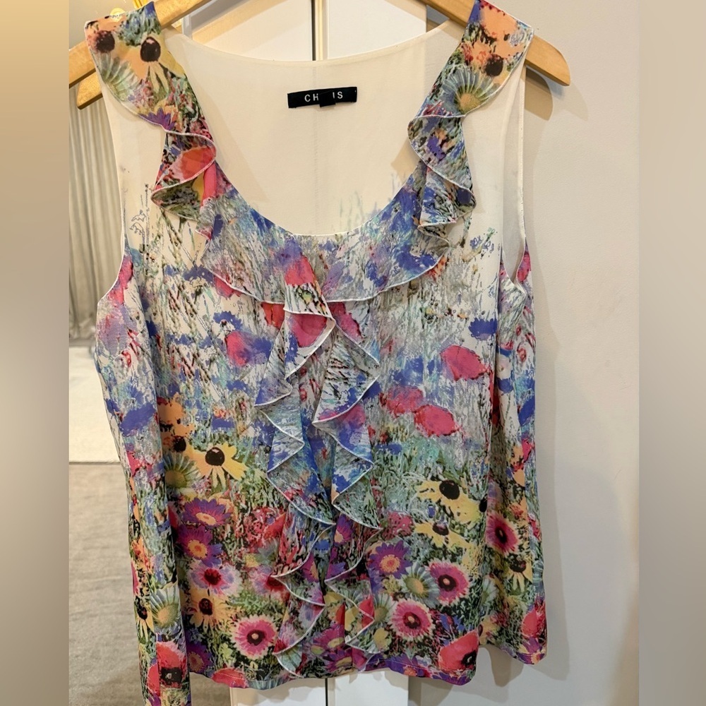 Chaus Floral Multicolor Women's Sleeveless Top Size 12